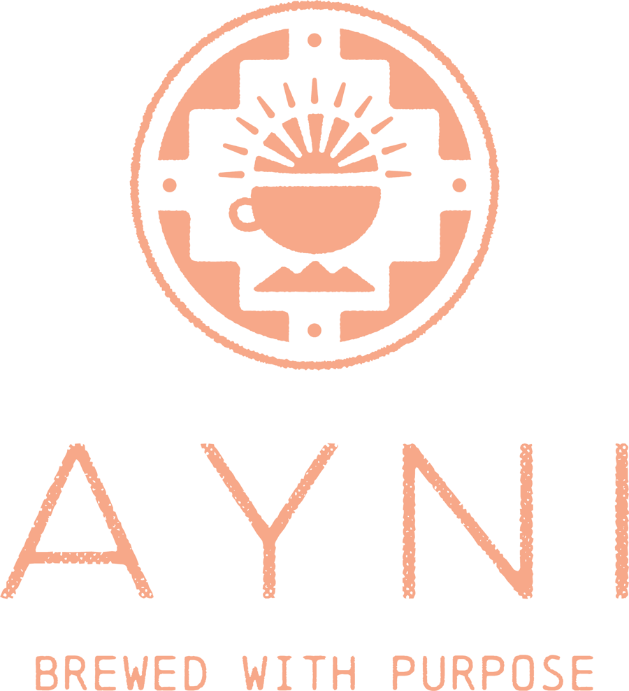 Ayni Café logo with the tagline Brewed with Purpose